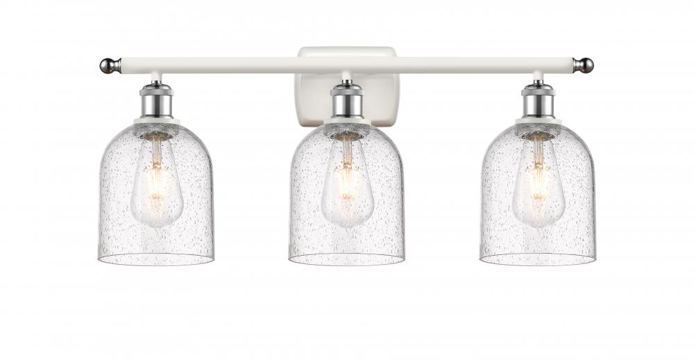 Bella - 3 Light - 26 inch - White Polished Chrome - Bath Vanity Light