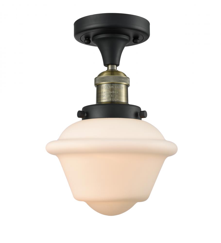 Oxford - 1 Light - 8 inch - Black Antique Brass - Semi-Flush Mount