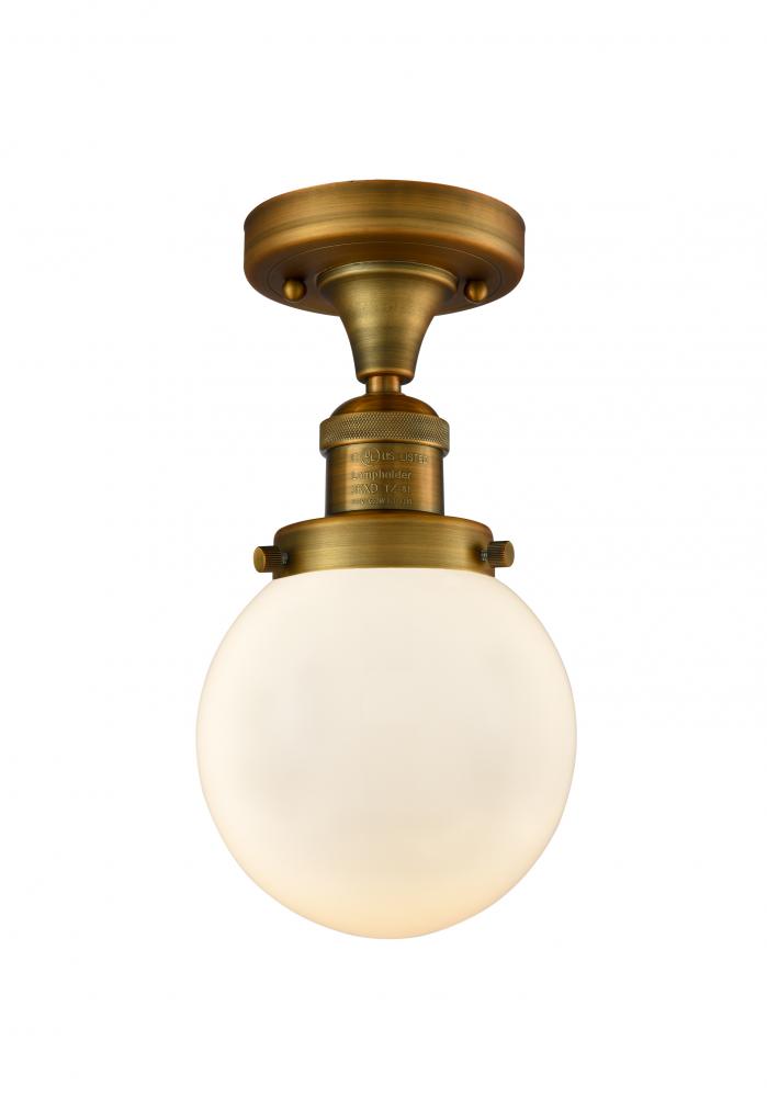 Beacon - 1 Light - 6 inch - Brushed Brass - Semi-Flush Mount