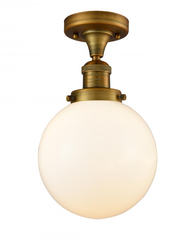 Beacon - 1 Light - 8 inch - Brushed Brass - Semi-Flush Mount