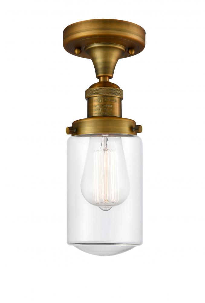 Dover - 1 Light - 5 inch - Brushed Brass - Semi-Flush Mount