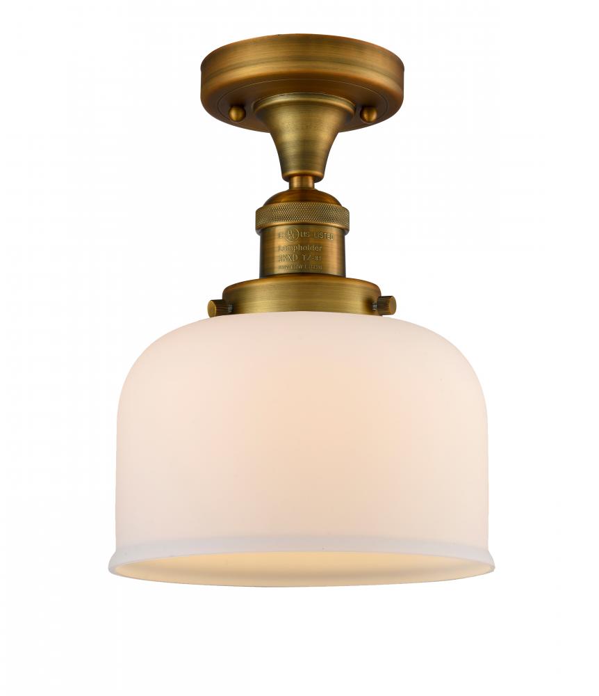 Bell - 1 Light - 8 inch - Brushed Brass - Semi-Flush Mount