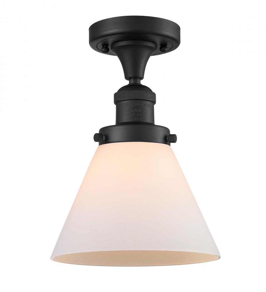 Cone - 1 Light - 8 inch - Matte Black - Semi-Flush Mount