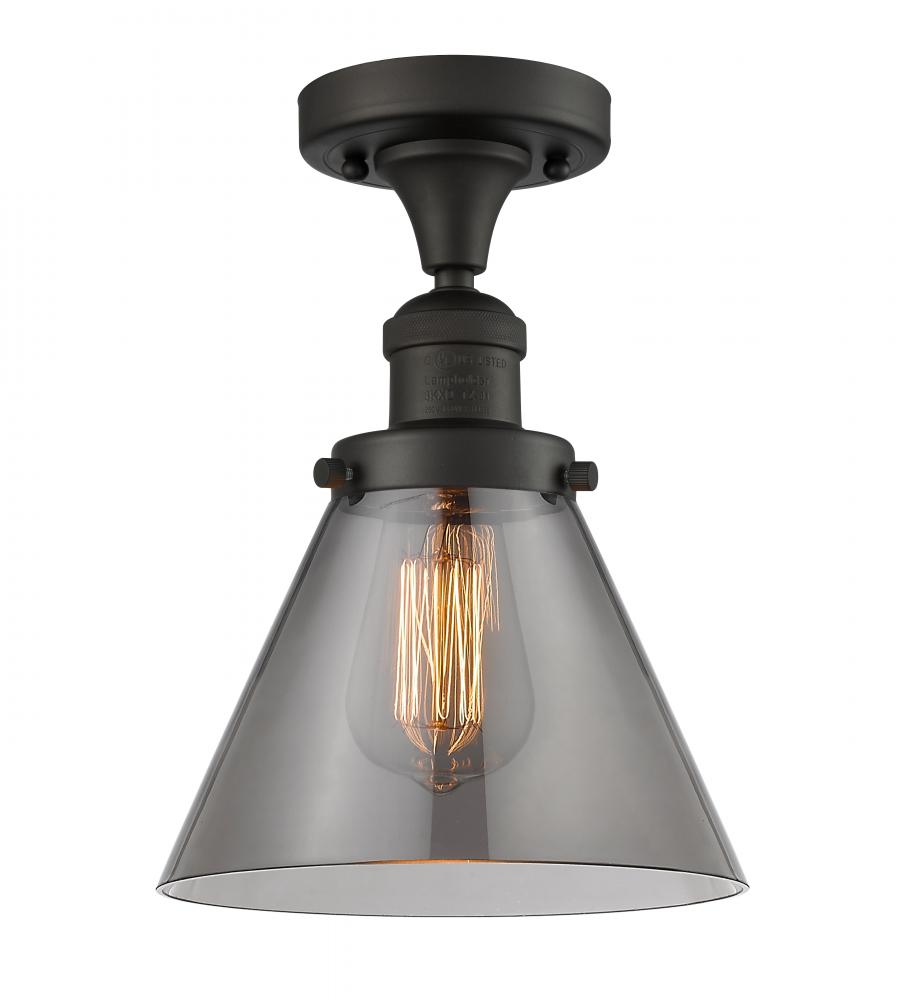 Cone - 1 Light - 8 inch - Oil Rubbed Bronze - Semi-Flush Mount