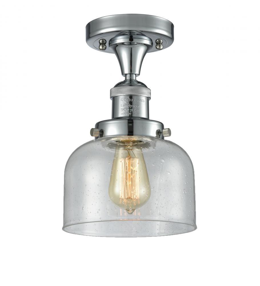 Bell - 1 Light - 8 inch - Polished Chrome - Semi-Flush Mount