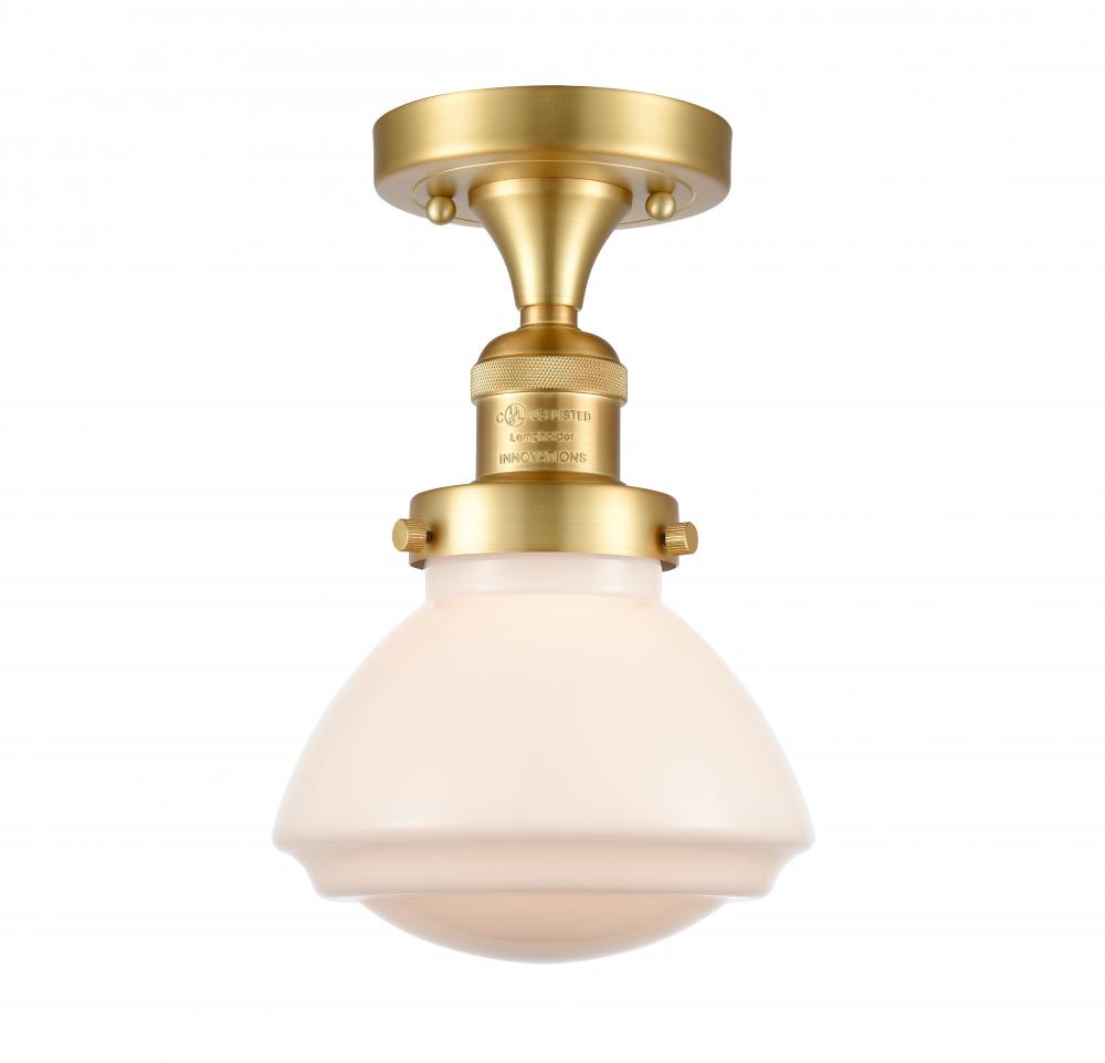 Olean - 1 Light - 7 inch - Satin Gold - Semi-Flush Mount