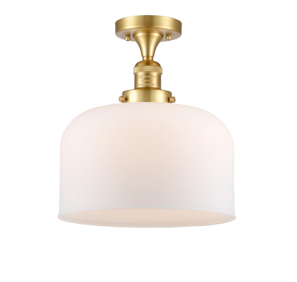 Bell - 1 Light - 12 inch - Satin Gold - Semi-Flush Mount