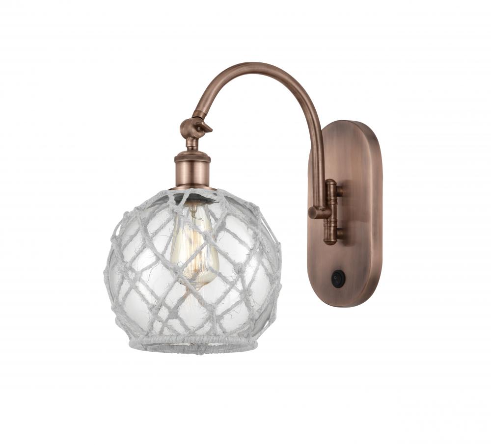 Farmhouse Rope - 1 Light - 8 inch - Antique Copper - Sconce