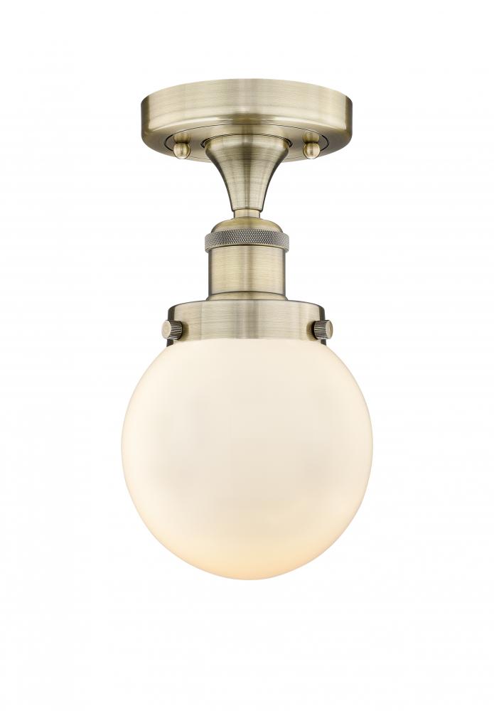 Beacon - 1 Light - 6 inch - Antique Brass - Semi-Flush Mount