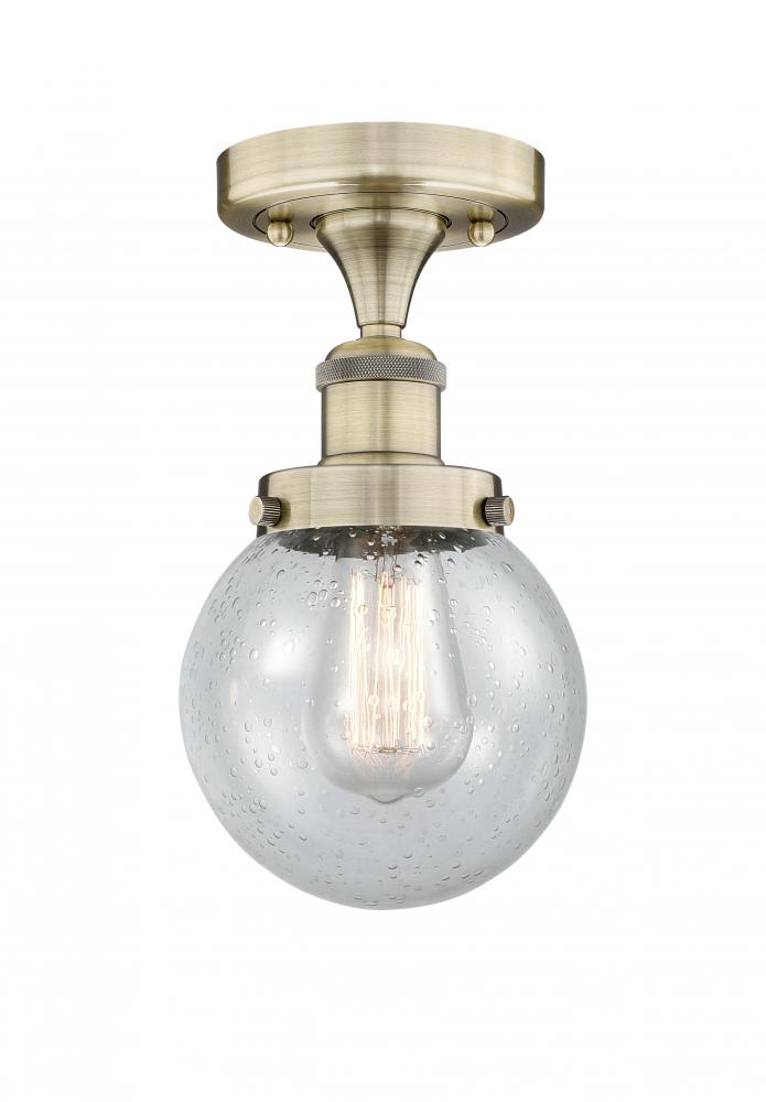 Beacon - 1 Light - 6 inch - Antique Brass - Semi-Flush Mount