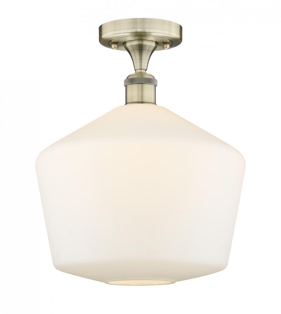 Cindyrella - 1 Light - 12 inch - Antique Brass - Semi-Flush Mount