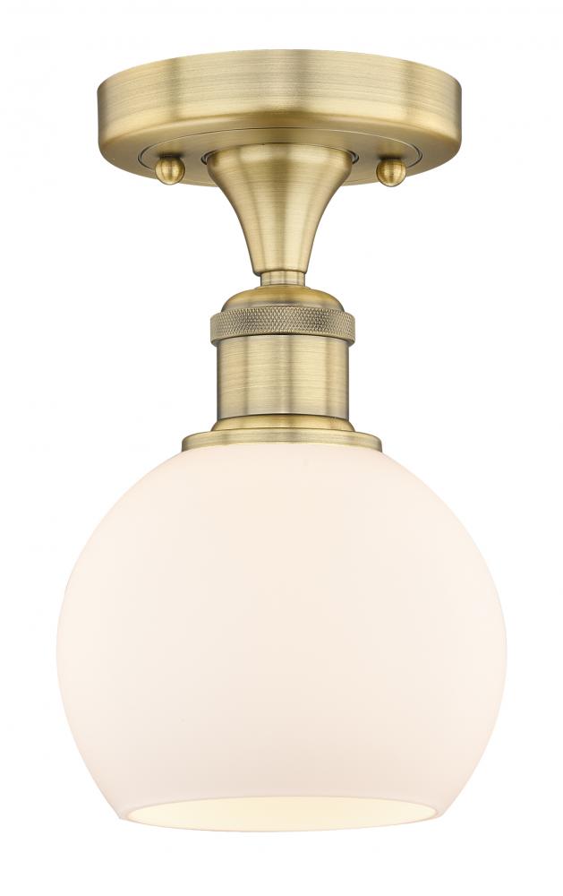 Athens - 1 Light - 6 inch - Brushed Brass - Semi-Flush Mount