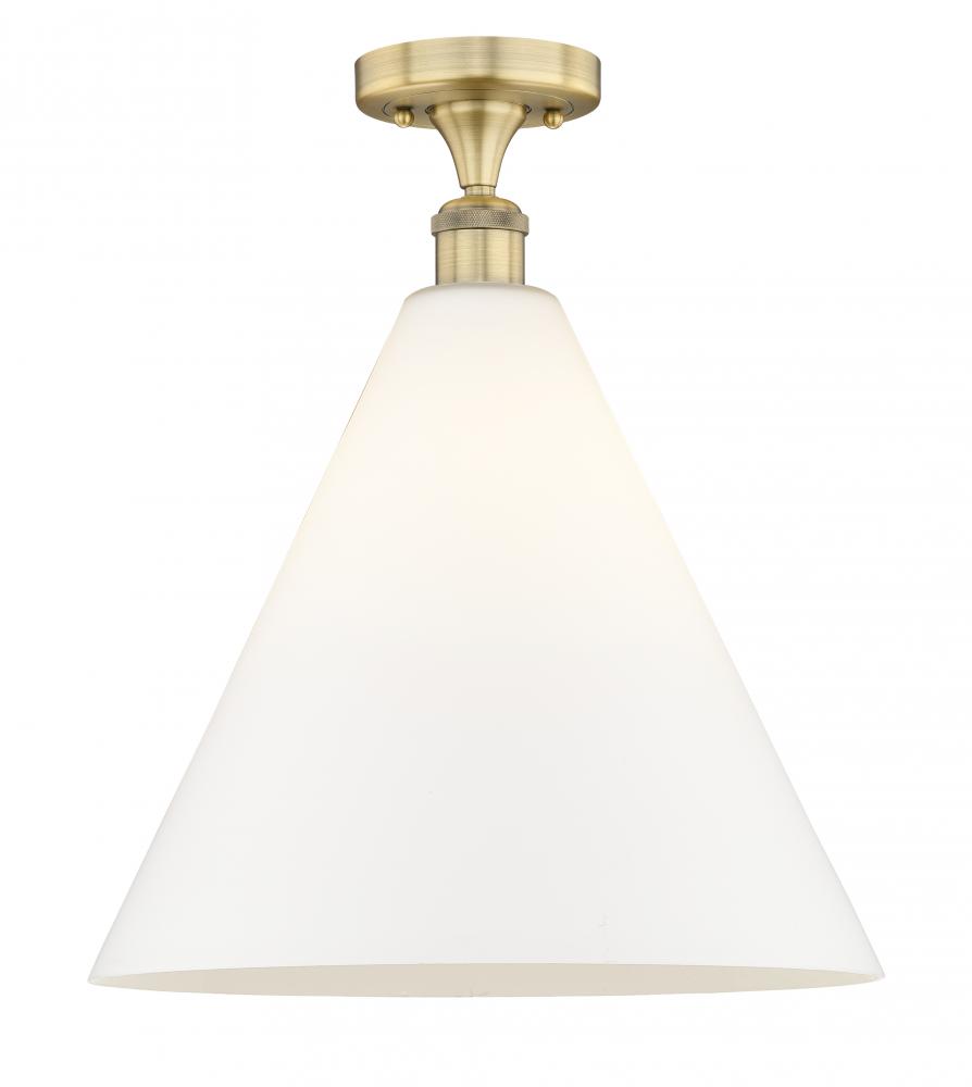 Berkshire - 1 Light - 16 inch - Brushed Brass - Semi-Flush Mount