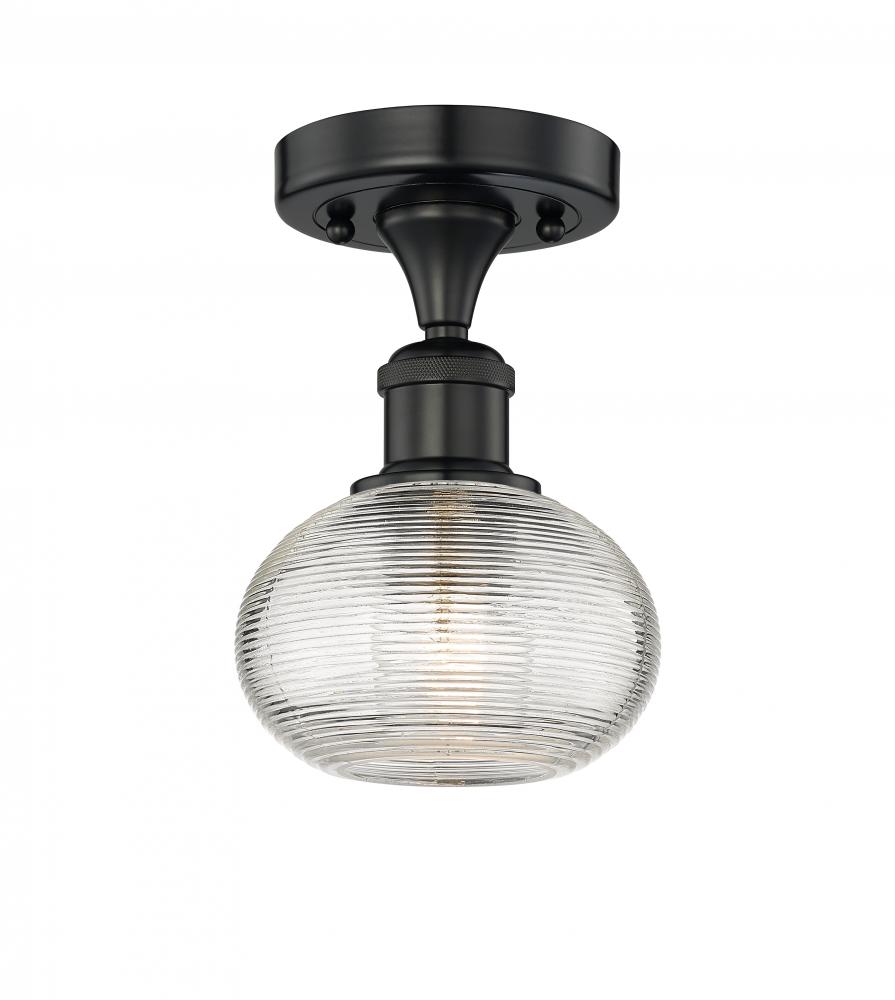 Ithaca - 1 Light - 6 inch - Matte Black - Semi-Flush Mount