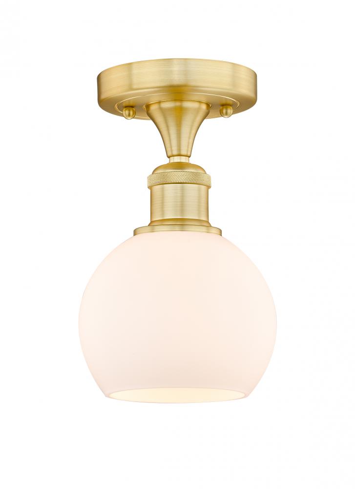 Athens - 1 Light - 6 inch - Satin Gold - Semi-Flush Mount