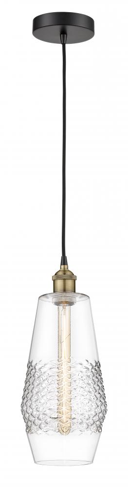 Windham - 1 Light - 7 inch - Black Antique Brass - Cord hung - Mini Pendant