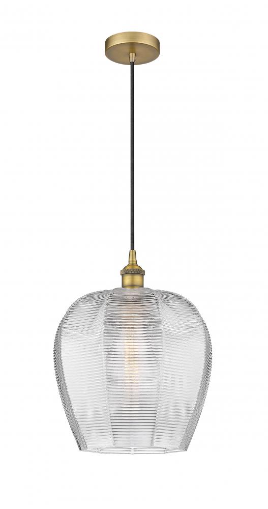 Norfolk - 1 Light - 12 inch - Brushed Brass - Cord hung - Mini Pendant