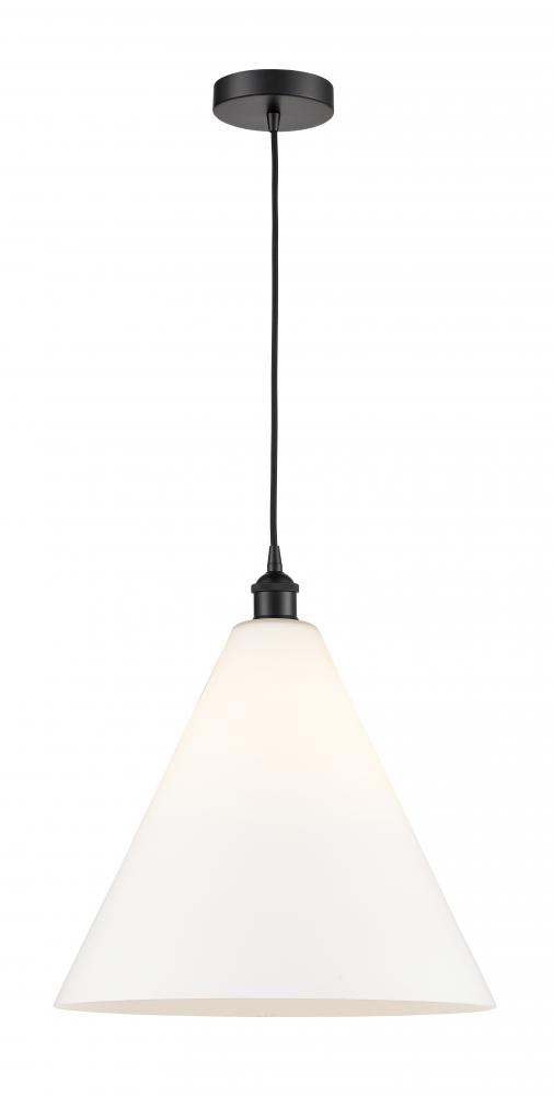 Berkshire - 1 Light - 16 inch - Matte Black - Cord hung - Pendant