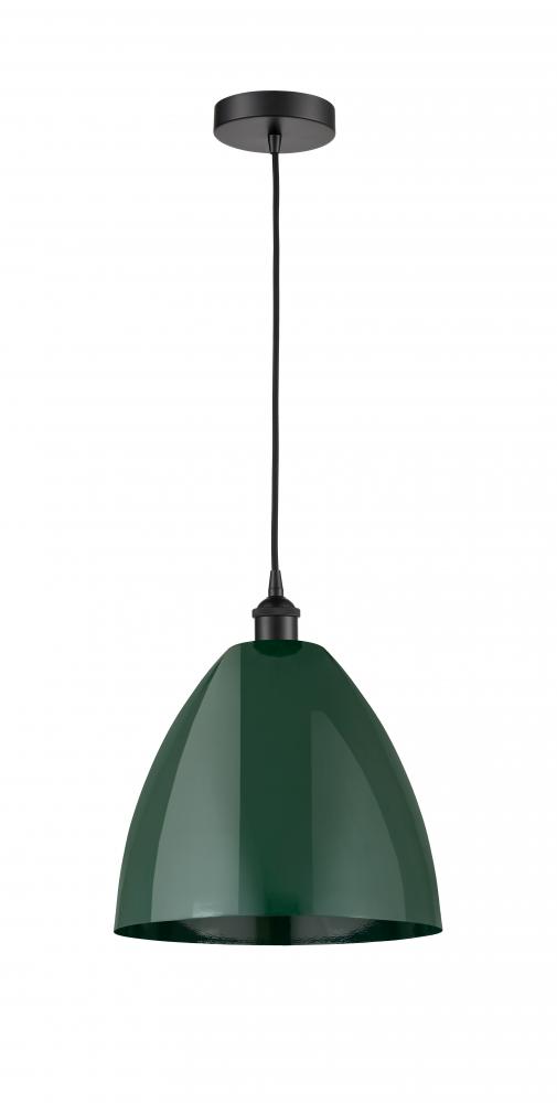 Plymouth - 1 Light - 12 inch - Matte Black - Cord hung - Mini Pendant