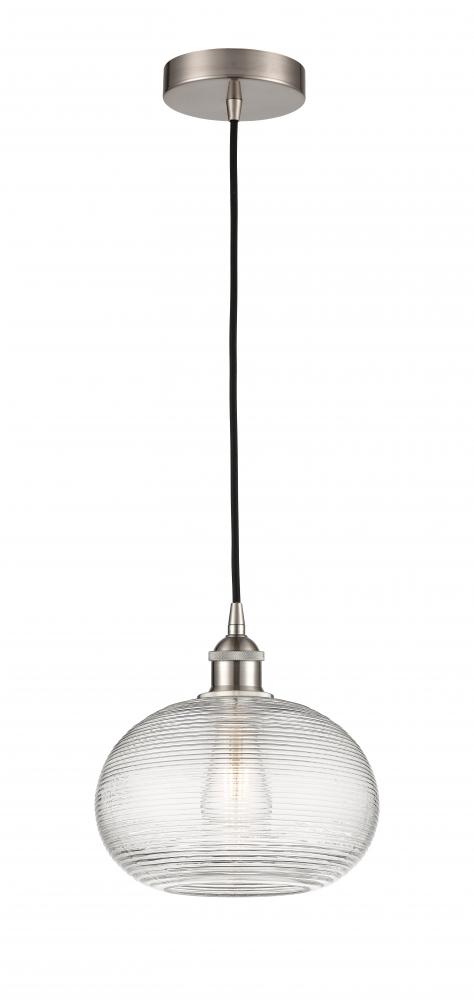 Ithaca - 1 Light - 10 inch - Brushed Satin Nickel - Cord hung - Mini Pendant