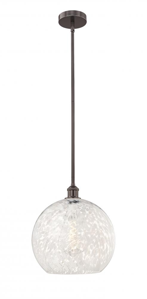 White Mouchette - 1 Light - 14 inch - Oil Rubbed Bronze - Stem Hung - Pendant