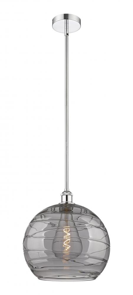 Athens Deco Swirl - 1 Light - 14 inch - Polished Chrome - Cord hung - Pendant