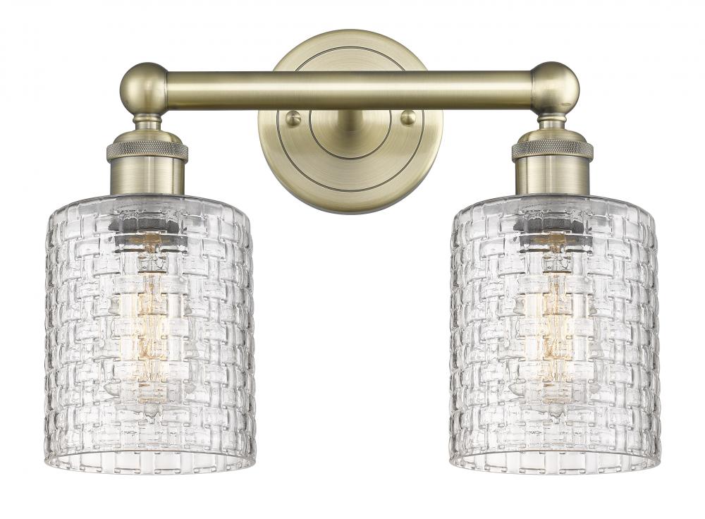 Cobbleskill - 2 Light - 14 inch - Polished Nickel - Bath Vanity Light