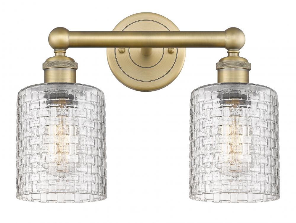 Cobbleskill - 2 Light - 14 inch - Brushed Brass - Bath Vanity Light