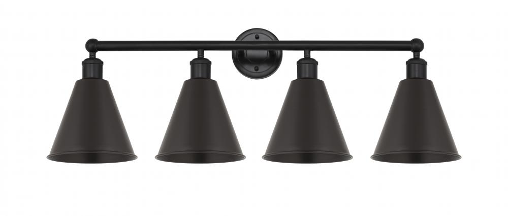 Berkshire - 4 Light - 35 inch - Matte Black - Bath Vanity Light