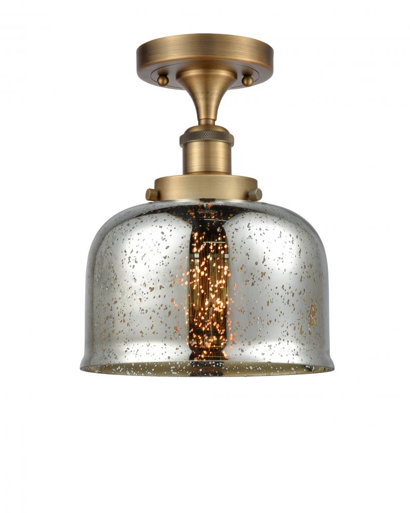 Bell - 1 Light - 8 inch - Brushed Brass - Semi-Flush Mount