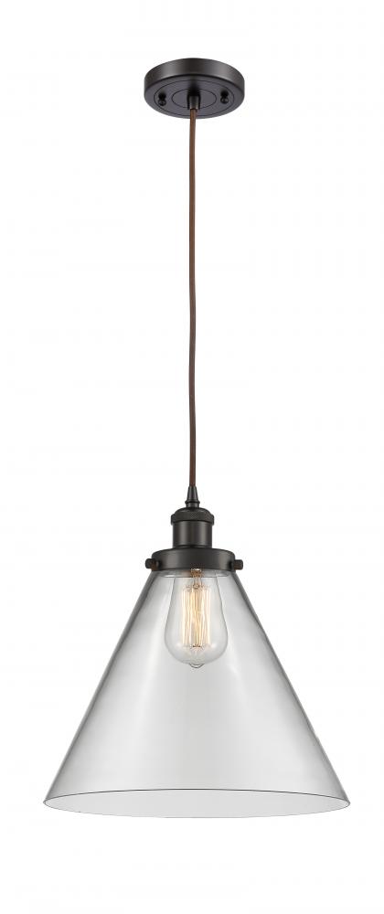 Cone - 1 Light - 12 inch - Oil Rubbed Bronze - Cord hung - Mini Pendant