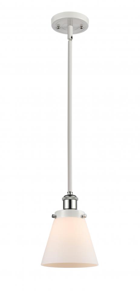 Cone - 1 Light - 6 inch - White Polished Chrome - Mini Pendant