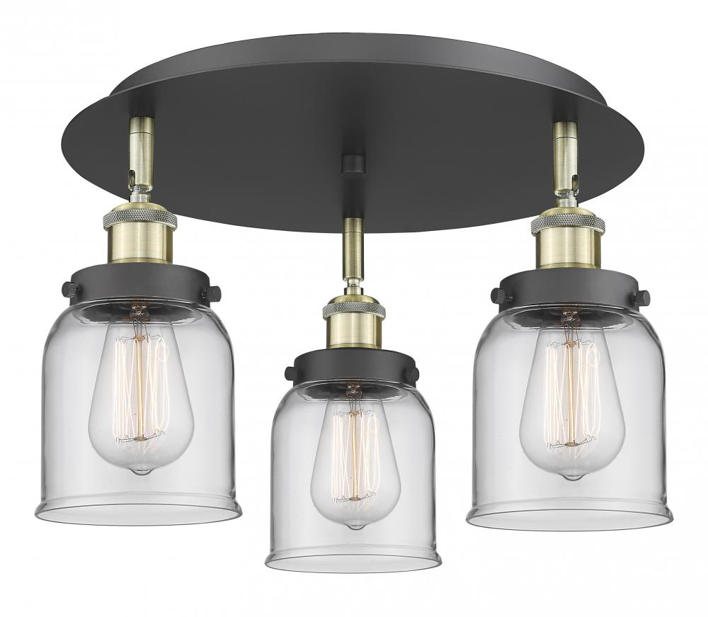 Edison - 3 Light - 17 inch - Black Antique Brass - Flush Mount