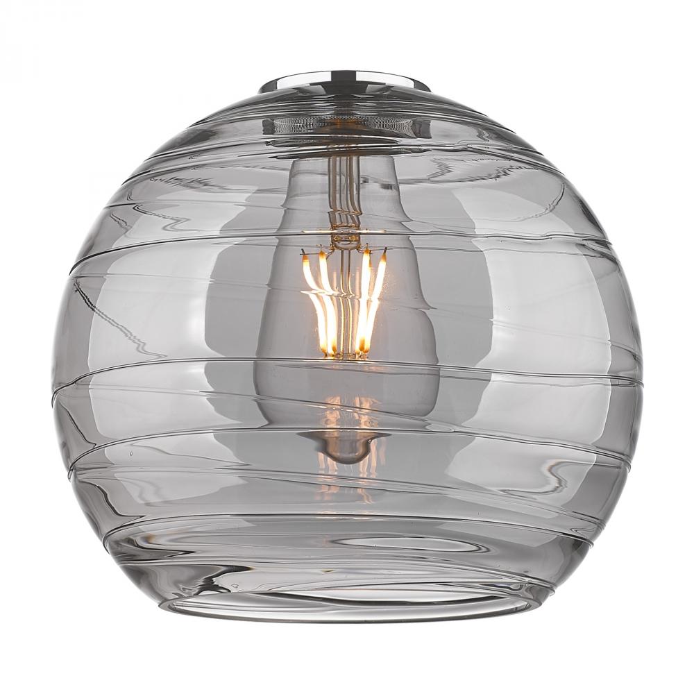 Deco Swirl 8" Light Smoke Glass