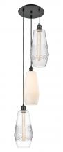 Innovations Lighting 113B-3P-BK-G680-MU - Windham - 3 Light - 14 inch - Matte Black - Cord hung - Multi Pendant