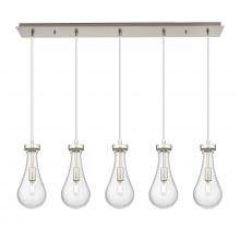 Innovations Lighting 125-451-1P-SN-G451-5SDY - Owego - 5 Light - 37 inch - Brushed Satin Nickel - Linear Pendant