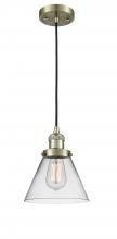 Innovations Lighting 201C-AB-G42 - Cone - 1 Light - 8 inch - Antique Brass - Cord hung - Mini Pendant