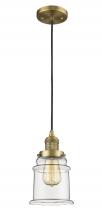 Innovations Lighting 201C-BB-G182 - Canton - 1 Light - 6 inch - Brushed Brass - Cord hung - Mini Pendant