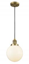 Innovations Lighting 201C-BB-G201-8-LED - Beacon - 1 Light - 8 inch - Brushed Brass - Cord hung - Mini Pendant