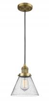 Innovations Lighting 201C-BB-G44 - Cone - 1 Light - 8 inch - Brushed Brass - Cord hung - Mini Pendant