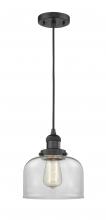 Innovations Lighting 201C-BK-G72 - Bell - 1 Light - 8 inch - Matte Black - Cord hung - Mini Pendant