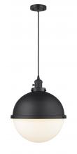 Innovations Lighting 201CSW-BK-HFS-121-BK - Hampden - 1 Light - 13 inch - Matte Black - Cord hung - Pendant