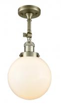 Innovations Lighting 201F-AB-G201-8 - Beacon - 1 Light - 8 inch - Antique Brass - Semi-Flush Mount