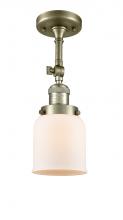 Innovations Lighting 201F-AB-G51 - Bell - 1 Light - 5 inch - Antique Brass - Semi-Flush Mount