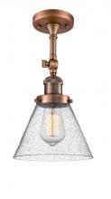 Innovations Lighting 201F-AC-G44 - Cone - 1 Light - 8 inch - Antique Copper - Semi-Flush Mount