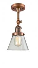 Innovations Lighting 201F-AC-G62 - Cone - 1 Light - 6 inch - Antique Copper - Semi-Flush Mount