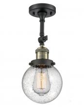 Innovations Lighting 201F-BAB-G204-6 - Beacon - 1 Light - 6 inch - Black Antique Brass - Semi-Flush Mount