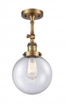 Innovations Lighting 201F-BB-G204-8 - Beacon - 1 Light - 8 inch - Brushed Brass - Semi-Flush Mount