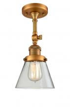 Innovations Lighting 201F-BB-G62 - Cone - 1 Light - 6 inch - Brushed Brass - Semi-Flush Mount