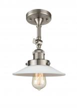 Innovations Lighting 201F-SN-G1 - Halophane - 1 Light - 9 inch - Brushed Satin Nickel - Semi-Flush Mount